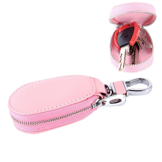 Universal Leather Crocodile Texture Waist Hanging Zipper Wallets Key Holder Bag (No Include Key)(Pink) by buy2fix