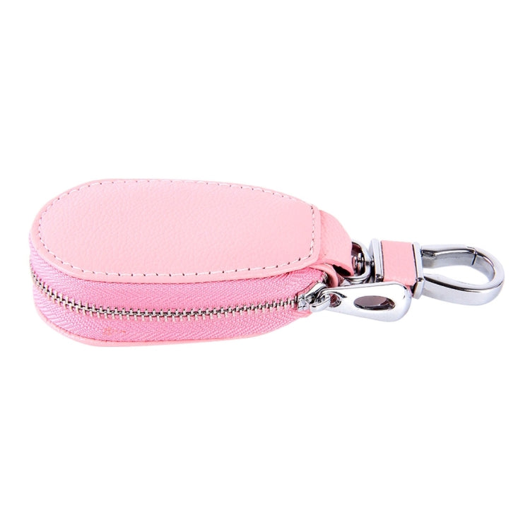Universal Leather Crocodile Texture Waist Hanging Zipper Wallets Key Holder Bag (No Include Key)(Pink) by buy2fix