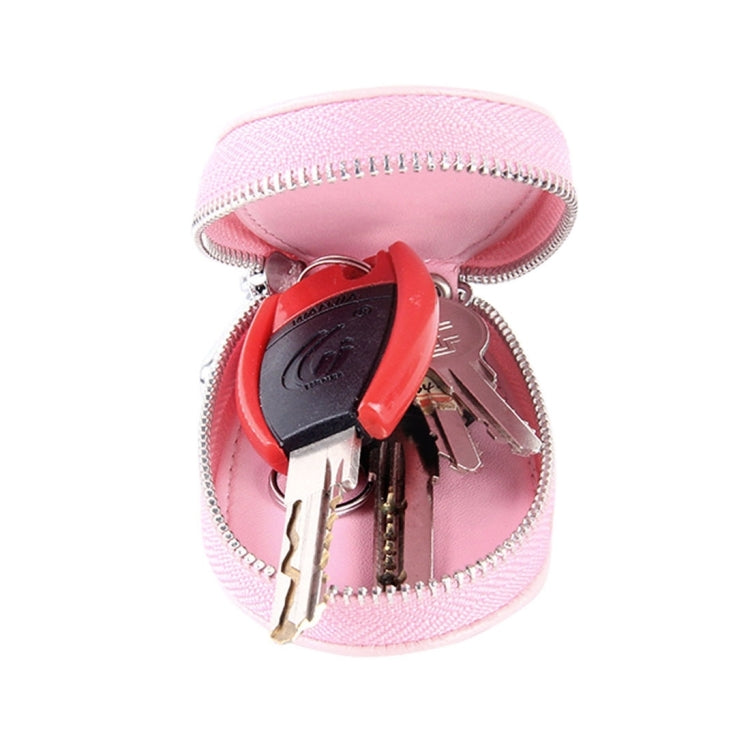 Universal Leather Crocodile Texture Waist Hanging Zipper Wallets Key Holder Bag (No Include Key)(Pink) by buy2fix