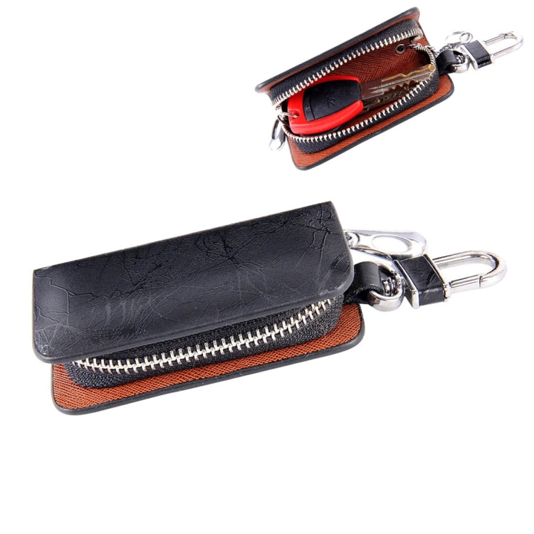 Universal Leather Roots Texture Waist Hanging Zipper Wallets Key Holder Bag (No Include Key)(Black) by buy2fix