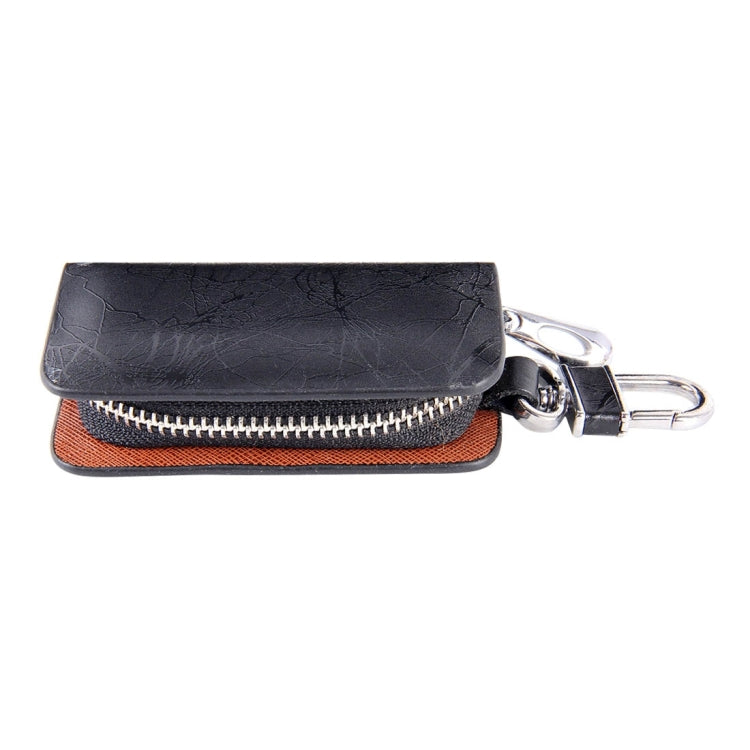 Universal Leather Roots Texture Waist Hanging Zipper Wallets Key Holder Bag (No Include Key)(Black) by buy2fix