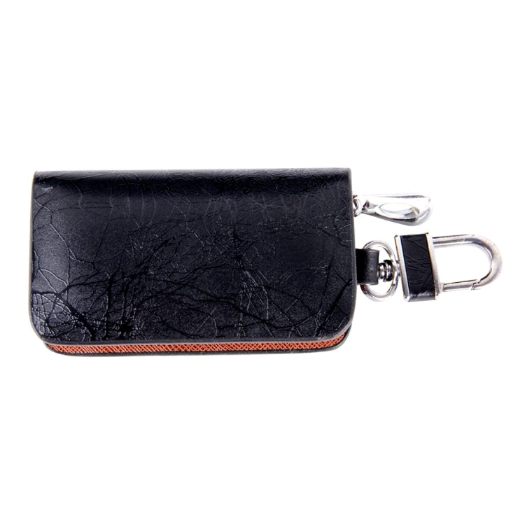 Universal Leather Roots Texture Waist Hanging Zipper Wallets Key Holder Bag (No Include Key)(Black) by buy2fix