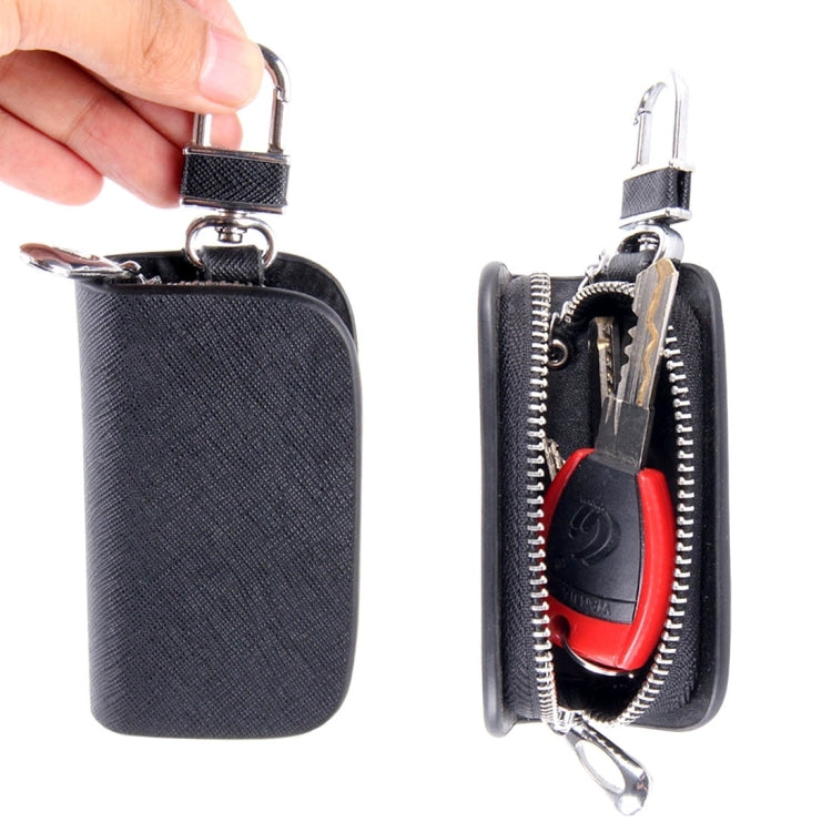 Universal Leather Denim Texture Waist Hanging Zipper Wallets Key Holder Bag (No Include Key)(Black) by buy2fix