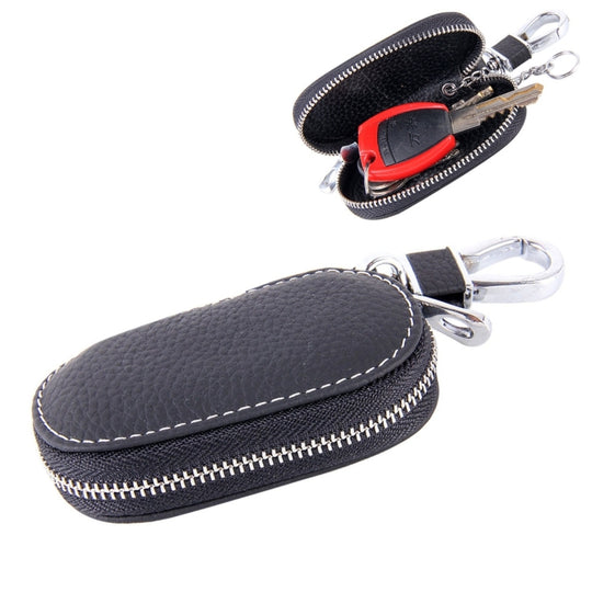 Universal Leather Crocodile Texture Waist Hanging Zipper Wallets Key Holder Bag (No Include Key)(Black)