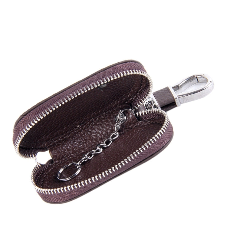 Universal Leather Crocodile Texture Waist Hanging Zipper Wallets Key Holder Bag (No Include Key)(Coffee) by buy2fix