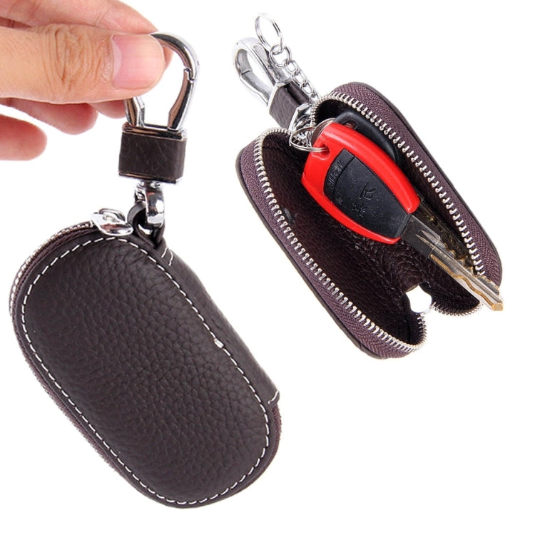 Universal Leather Crocodile Texture Waist Hanging Zipper Wallets Key Holder Bag (No Include Key)(Coffee) by buy2fix