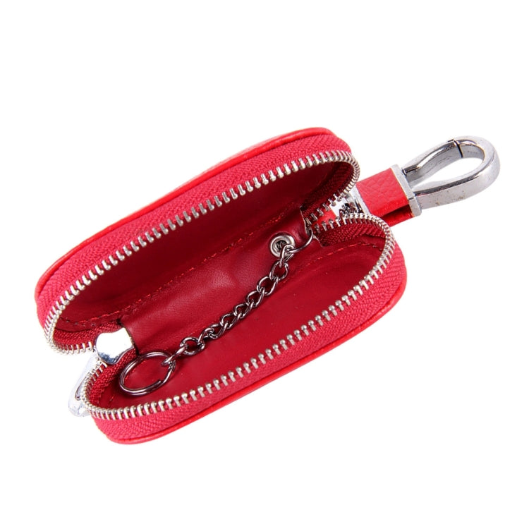 Universal Leather Crocodile Texture Waist Hanging Zipper Wallets Key Holder Bag (No Include Key)(Red) by buy2fix