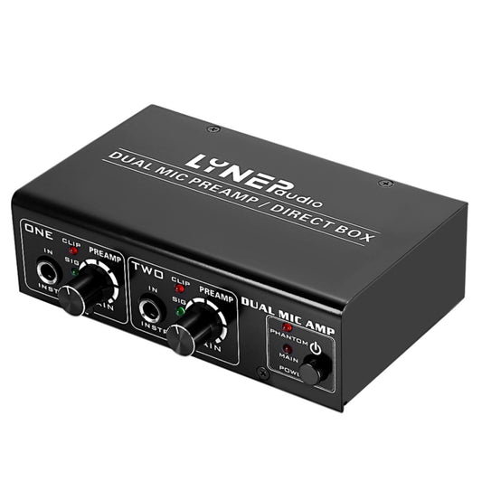 LINEPAUDIO A961 2-Channel Microphone Amplifier Electric Guitar Electric Bass Amplifier(Black) - String Instrument Accessories by buy2fix | Online Shopping UK | buy2fix
