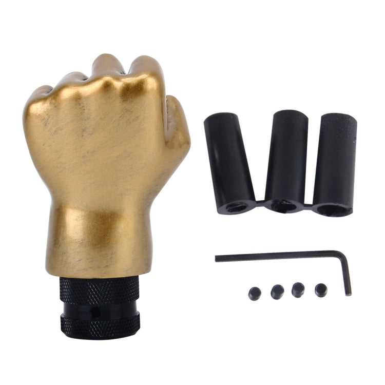Universal Fist Shape Aluminum Manual or Automatic Gear Shift Knob Compatible with Three Rubber Covers Fit for All Car by buy2fix
