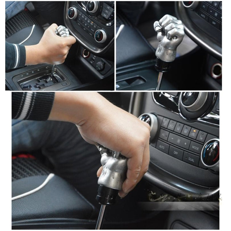 Universal Fist Shape Aluminum Manual or Automatic Gear Shift Knob Compatible with Three Rubber Covers Fit for All Car by buy2fix
