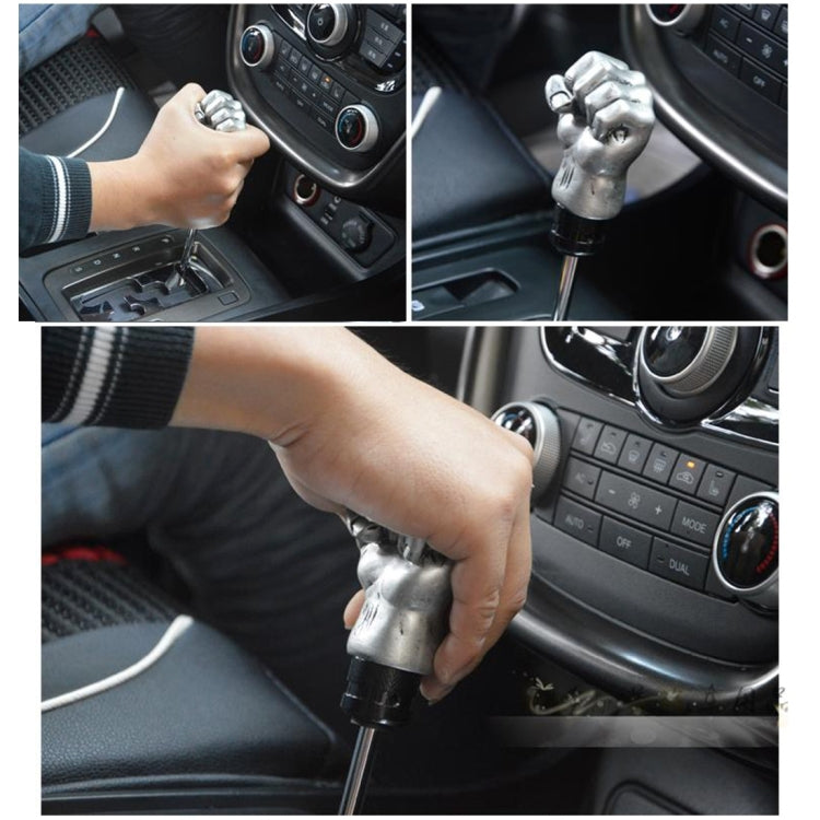 Universal Fist Shape Aluminum Manual or Automatic Gear Shift Knob Compatible with Three Rubber Covers Fit for All Car by buy2fix