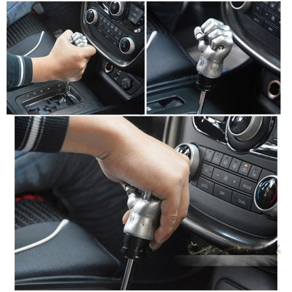 Universal Fist Shape Aluminum Manual or Automatic Gear Shift Knob Compatible with Three Rubber Covers Fit for All Car by buy2fix