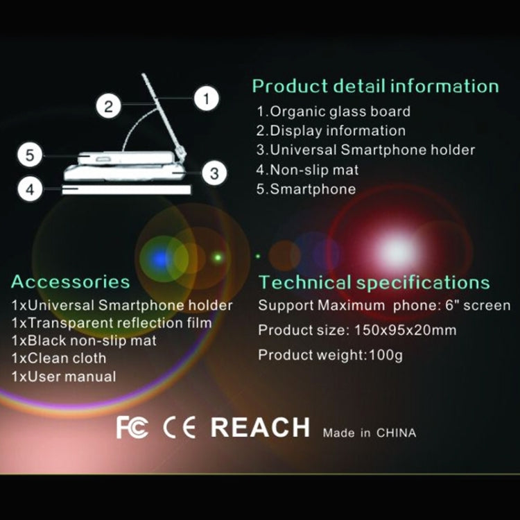 H6 Multi-function Car Smartphone Navigation Head Up Display Holder for 6 Inch Smartphone by buy2fix