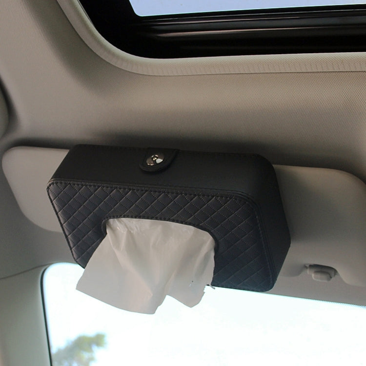 Car Sun Visor Hanger Tissue Box Paper Napkin Bag With 83g Napskins(Black) by buy2fix