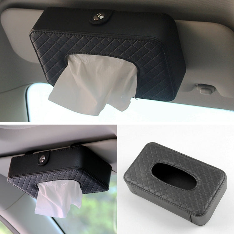 Car Sun Visor Hanger Tissue Box Paper Napkin Bag With 83g Napskins(Black) by buy2fix