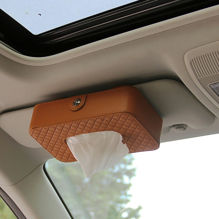 Car Sun Visor Hanger Tissue Box Paper Napkin Bag With 83g Napskins(Brown) by buy2fix
