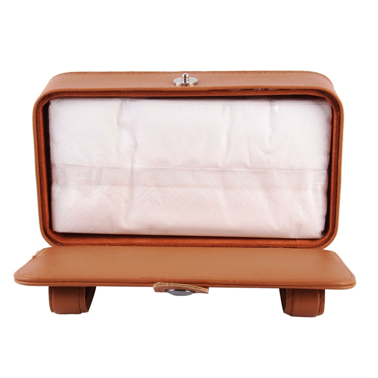 Car Sun Visor Hanger Tissue Box Paper Napkin Bag With 83g Napskins(Brown) by buy2fix