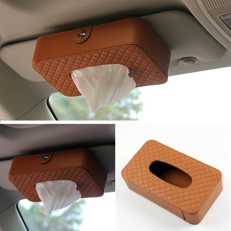 Car Sun Visor Hanger Tissue Box Paper Napkin Bag With 83g Napskins(Brown) by buy2fix