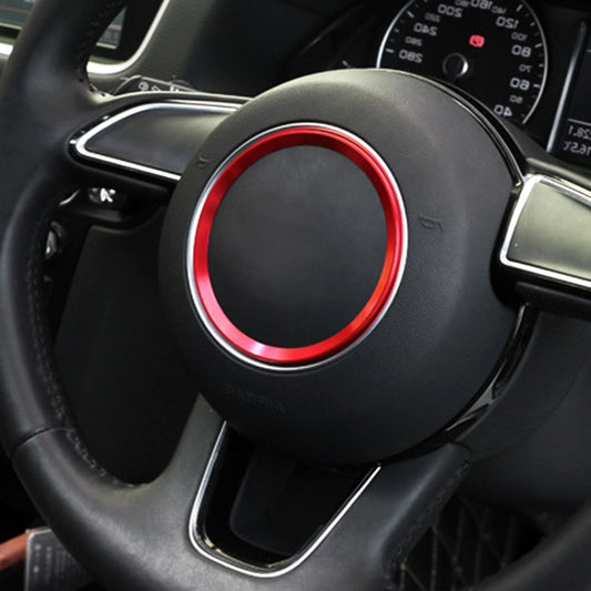 Car Auto Steering Wheel Ring Cover Trim Sticker Decoration for Audi A4L / A3 / A5 2017-2019(Red) by buy2fix