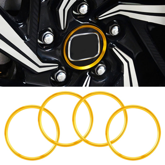 4 PCS Car Metal Wheel Hub Decoration Ring for BMW 5 Series 2018 (Gold) - Wheels Tires & Parts by buy2fix | Online Shopping UK | buy2fix
