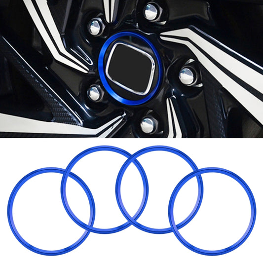4 PCS Car Metal Wheel Hub Decoration Ring for BMW 5 Series 2018 (Blue) - Wheels Tires & Parts by buy2fix | Online Shopping UK | buy2fix