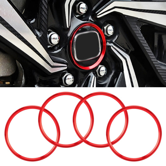 4 PCS Car Metal Wheel Hub Decoration Ring for BMW 5 Series 2018 (Red) - Wheels Tires & Parts by buy2fix | Online Shopping UK | buy2fix
