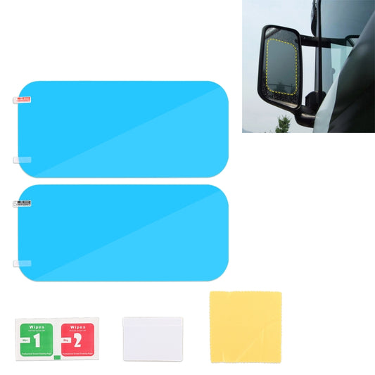 Truck PET Rearview Mirror Protective Window Clear Anti-fog Waterproof Rain Shield Film by buy2fix