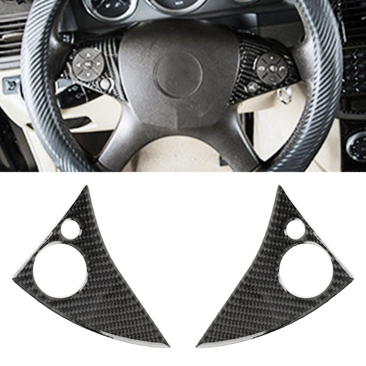 2 PCS Car Steering Wheel Button Carbon Fiber Decorative Sticker for Mercedes-Benz W204 2007-2010 by buy2fix