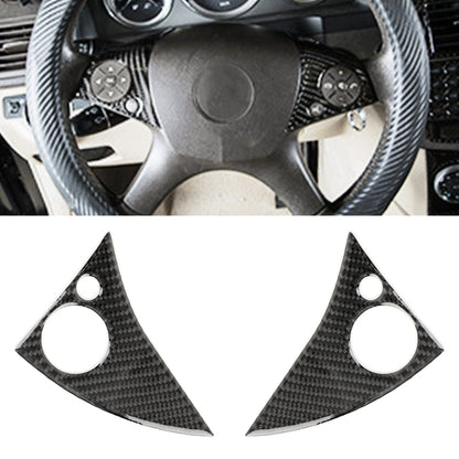 2 PCS Car Steering Wheel Button Carbon Fiber Decorative Sticker for Mercedes-Benz W204 2007-2010 by buy2fix