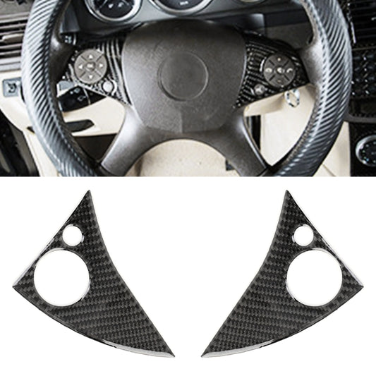 2 PCS Car Steering Wheel Button Carbon Fiber Decorative Sticker for Mercedes-Benz W204 2007-2010 by buy2fix