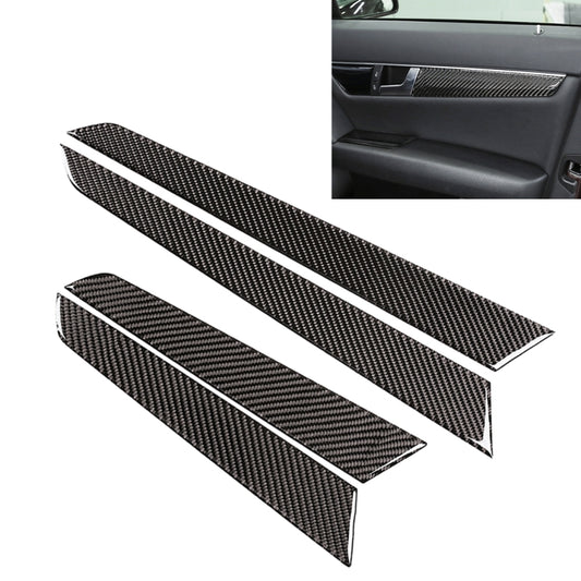 4 PCS Car Door Panel Carbon Fiber Decorative Sticker for Mercedes-Benz W204 2007-2013 - Car Interior Mouldings by buy2fix | Online Shopping UK | buy2fix