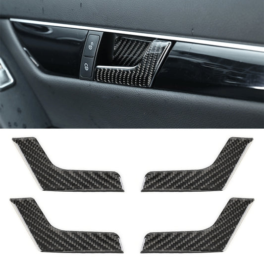 4 PCS Car Door Inner Handle Panel Carbon Fiber Decorative Sticker for Mercedes-Benz W204 2007-2013 - Car Interior Mouldings by buy2fix | Online Shopping UK | buy2fix
