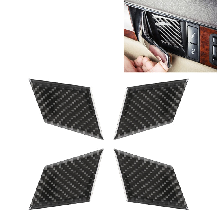4 PCS Car Door Inner Handle Wrist Panel Carbon Fiber Decorative Sticker for Mercedes-Benz W204 2007-2013 by buy2fix