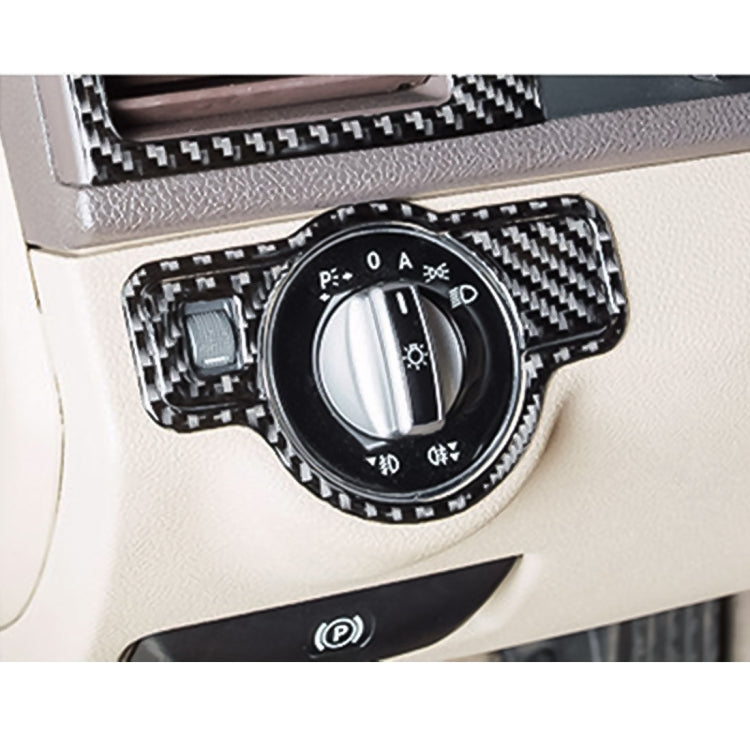 3 PCS Car Headlight Switch Panel Carbon Fiber Decorative Sticker for Mercedes-Benz W204 2007-2013 by buy2fix
