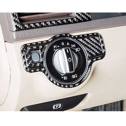 3 PCS Car Headlight Switch Panel Carbon Fiber Decorative Sticker for Mercedes-Benz W204 2007-2013 by buy2fix