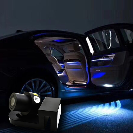 2 pièces DC 8-36 V ombre fantôme courtoisie ailes d'ange lampe de Projection porte de voiture LED lumières de bienvenue (lumière bleu glace)