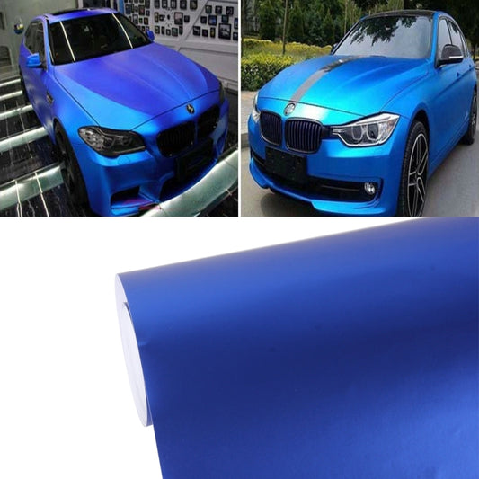 8m * 0.5m Ice Blue Metallic Matte Icy Ice Car Decal Wrap Auto Wrapping Vehicle Sticker Motorcycle Sheet Tint Vinyl Air Bubble Sticker(Dark Blue) by buy2fix