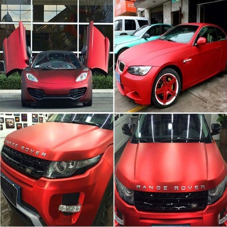 8m * 0.5m Ice Blue Metallic Matte Icy Ice Car Decal Wrap Auto Wrapping Vehicle Sticker Motorcycle Sheet Tint Vinyl Air Bubble Sticker(Red) by buy2fix