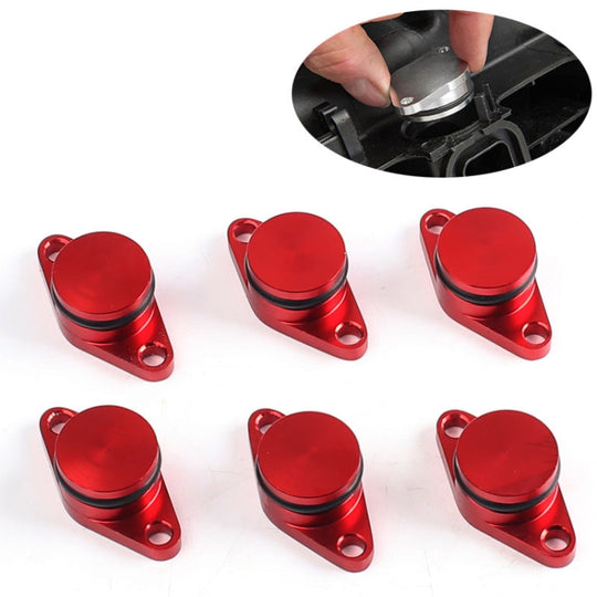 6 Stück 22 mm Swirl Flap Flaps Delete Removal Blanks Plugs für BMW M57 (6-Zylinder) (Rot)