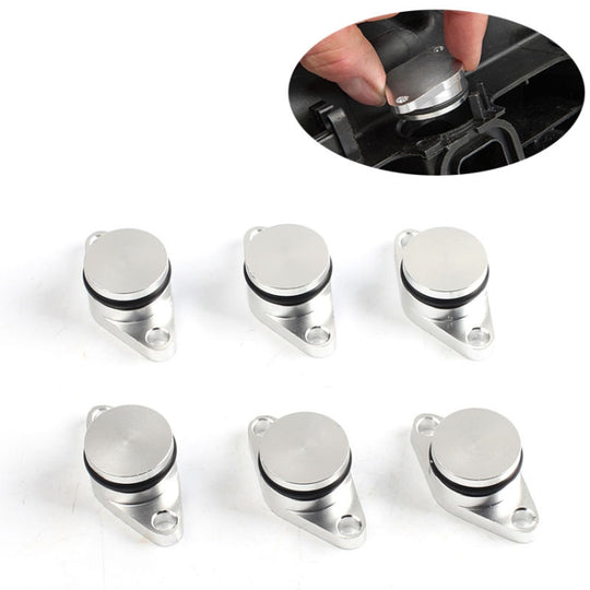 6 Stück 33 mm Swirl Flap Flaps Delete Removal Blanks Plugs für BMW M57 (6-Zylinder) (Silber)