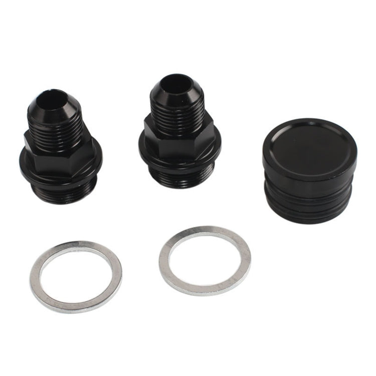 M28~10AN Black Engine Rear Block Breather Fitting Adapter for Honda Oil Catch Can B16 B18C - Engine Fittings by buy2fix | Online Shopping UK | buy2fix