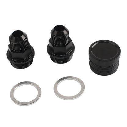 M28~10AN Black Engine Rear Block Breather Fitting Adapter for Honda Oil Catch Can B16 B18C - Engine Fittings by buy2fix | Online Shopping UK | buy2fix