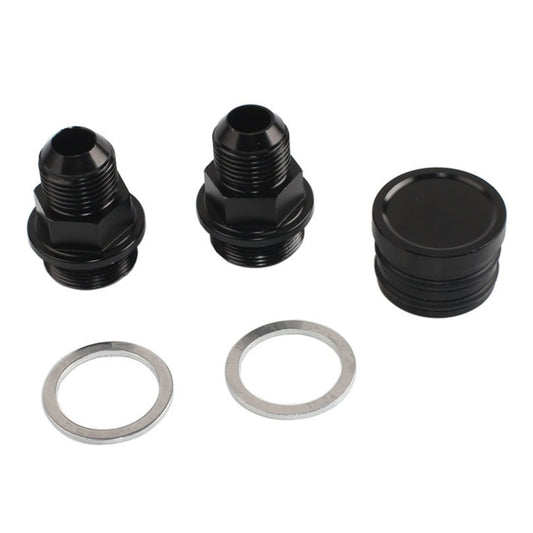 M28~10AN Black Engine Rear Block Breather Fitting Adapter for Honda Oil Catch Can B16 B18C - Engine Fittings by buy2fix | Online Shopping UK | buy2fix