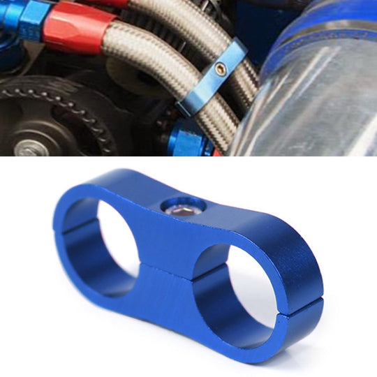 AN12 Automotive 2-hole High Pressure Tubing Fixing Clip Car Tubing Clamp Aluminum Alloy Clip Tubing Separator, Random Color Delivery