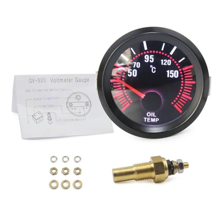 52mm 12V Universal Car Modified Oil Temperature Gauge - Clocks & Car Meters by buy2fix | Online Shopping UK | buy2fix