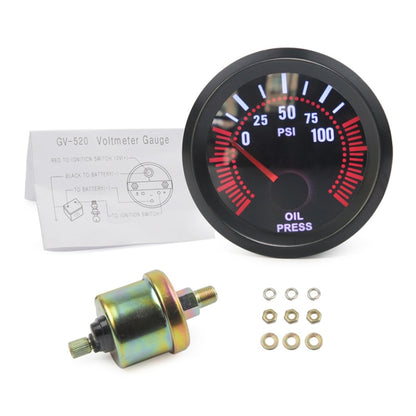 52mm 12V Universal Car Modified Oil Press Gauge - Clocks & Car Meters by buy2fix | Online Shopping UK | buy2fix