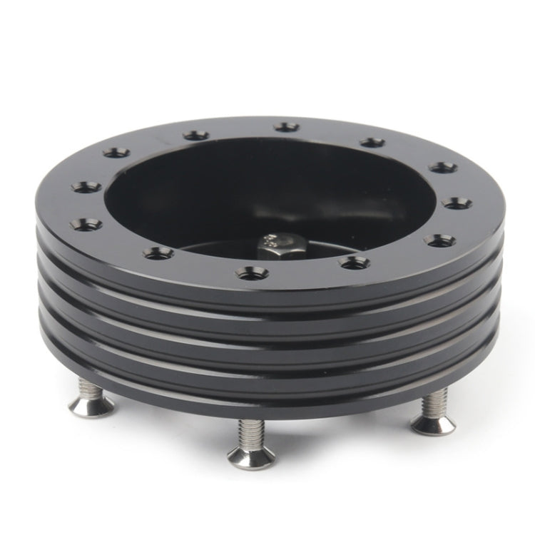 Car Hub for 6-Hole to 3-Hole Steering Wheel Adapter Boss Kit Steering Wheel Spacer Bolts (Black) by buy2fix