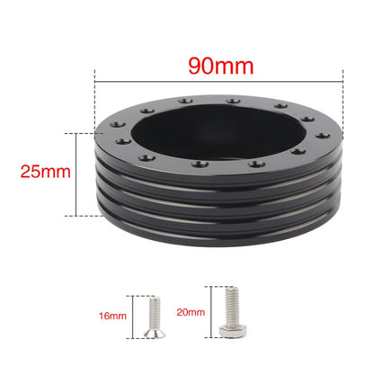 Car Hub for 6-Hole to 3-Hole Steering Wheel Adapter Boss Kit Steering Wheel Spacer Bolts (Black) by buy2fix