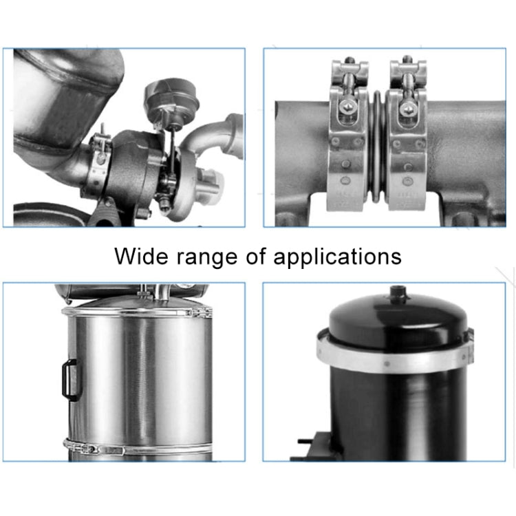 2 inch Car Turbo Exhaust Downpipe V-Band Clamp Stainless Steel 304 Flange Clamp by buy2fix