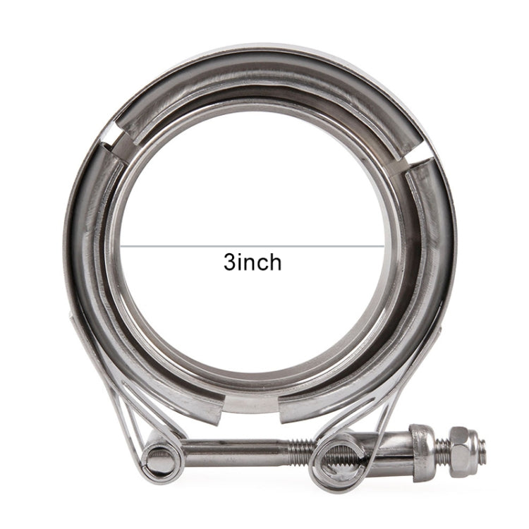 3 inch Car Turbo Exhaust Downpipe V-Band Clamp Stainless Steel 304 Flange Clamp - Booster Cable & Clip by buy2fix | Online Shopping UK | buy2fix